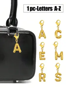 Elegant Bubble Letter Keychain, Vintage Decorative Charm, Cute Necklace Pendant, Fashion Accessory, Perfect Gift for Birthdays