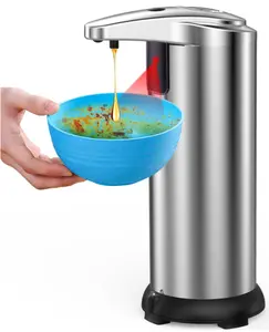 Automatic Soap Dispenser Touchless with Waterproof Base and Smart Infrared Motion Sensor, 3 Adjustable Soap Volume Hands Free Soap Dispenser, 9.5oz Liquid Soap Dispenser for Kitchen Bathroom Hotel