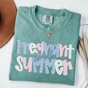 Comfort Colors® Pregnant Girl Summer Shirt Beach Baby Announcement T-shirt Pregnancy Reveal Sweatshirt Funny Gift For New Mom Baby Shower