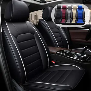Leatherette Automotive Seat Covers, Car Seat Covers 2 Front Seats, Car Seat Cover, Car Seat Protector Waterproof Interior Accessories, Car Seat Cushion PU Leather, Black Seat Covers Car seat Cover Universal Fit for Most Cars