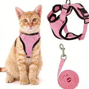 Escape Proof Cat Harness and Leash Set,with Security lock and Reflective Strip harness cat accessories  pet leash