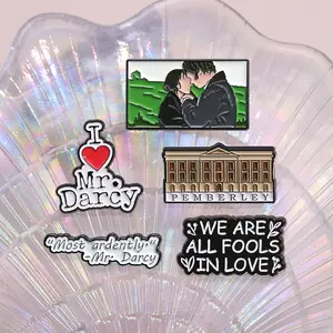 Pride and Prejudice Enamel Pin Custom Mr Darcy Romantic Lover Story Book Brooches Backpack Lapel Badge Jewelry Gift for Readers