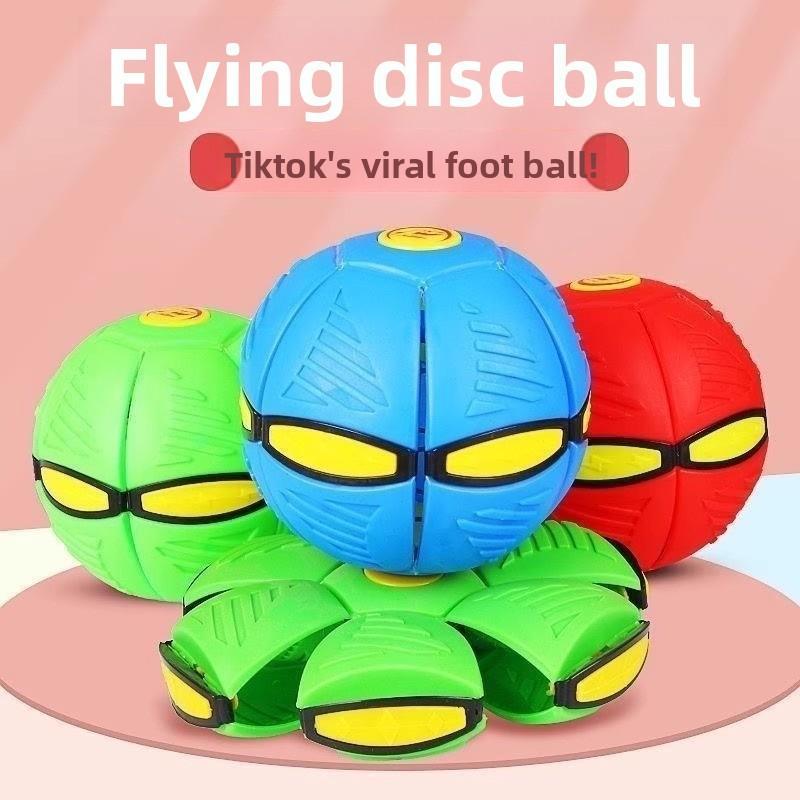 LibLibai Optional 2-piece Flying Saucer Deformation Ball Set - Bouncy & Stomp Balls with Transforming Disc - 14cm Thickened Upgrade for Outdoor Play - Educational Parent-Child Interaction Toy - Ideal Christmas Gift