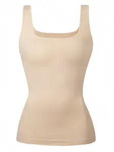 Women's Tummy Control Shapewear Tank Tops Seamless Square Neck Compression Tops Slimming Body Shaper Camisole