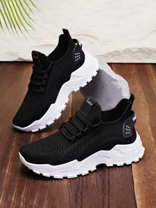 Women's Breathable Mesh Walking Shoes, Anti-Slip Lightweight Thick Sole Sports Shoes, Comfortable All-Day Wear, Suitable for Daily Commute