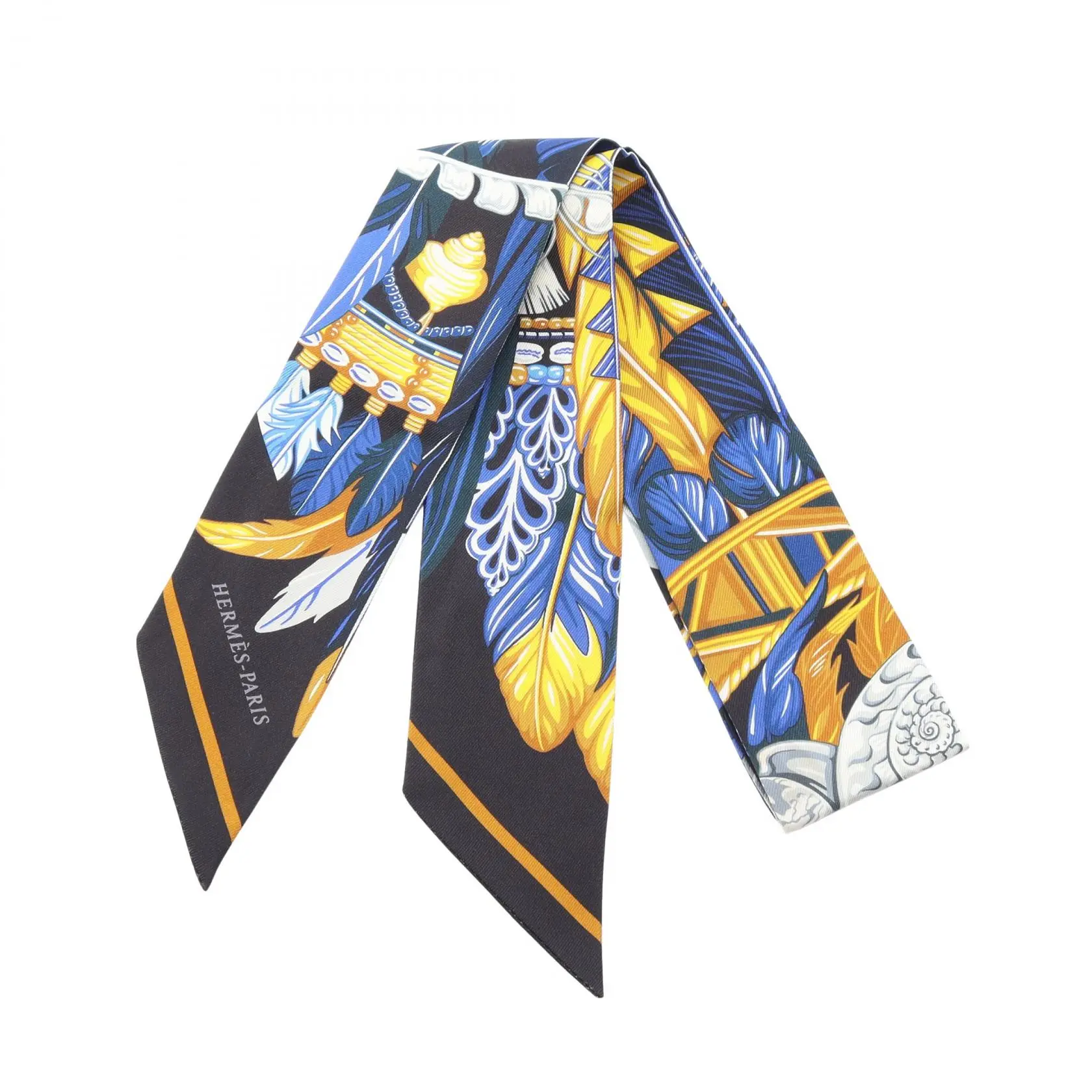 Pre-owned HERMÈS Silk Small Leather Goods Hermes Twilly Danse Pacifique Scarf