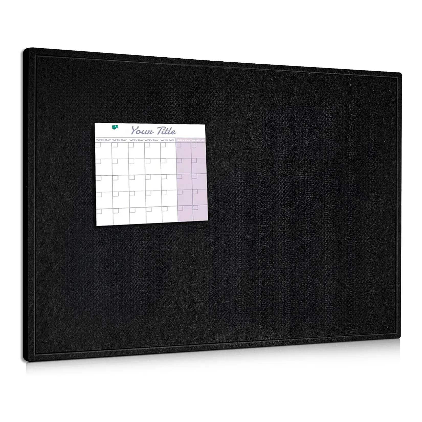 36Inch Self-Healing Collapsible Felt Bulletin Board - Frameless Pin Board - Decorative Cork Board Alternative with Removable Adhesive & 30 Pins, Photo & Memo Message Board