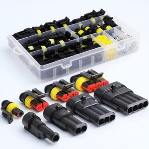 Universal Waterproof Wire Harness Connectors Kit for Car Truck - 1/2/3/4-Pin Mixed Socket Set, 12A 300V Electrical Terminals with Storage Case