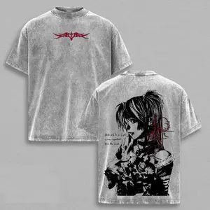 Misa Amane Death Note Unisex Couple T-Shirt Vintage ed Gothic Anime Graphic Tee Dark Aesthetic Oversized Shirt Un Breathable Cotton Tee