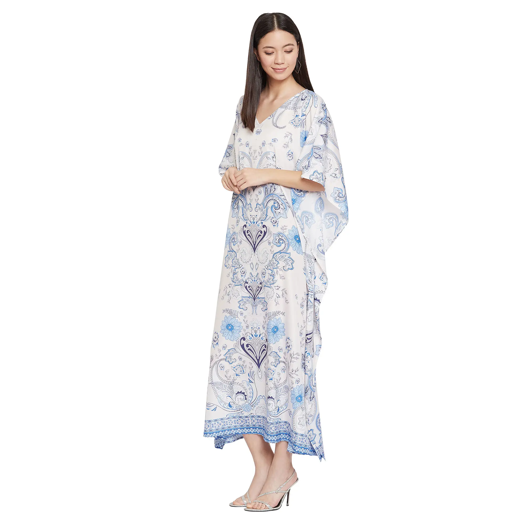 Gypsie Blu Women's Polyester Caftan Cover Up, Oversize Casual Day Dress, Comfortable Plus Size Beach Wear for Gifting
