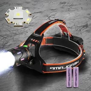 Rechargeable Headlamp, Super Bright Headlamp with COB Auxiliary, Portable Zoom Headlight for Cycling, Work, Hiking and Fishing Adventures