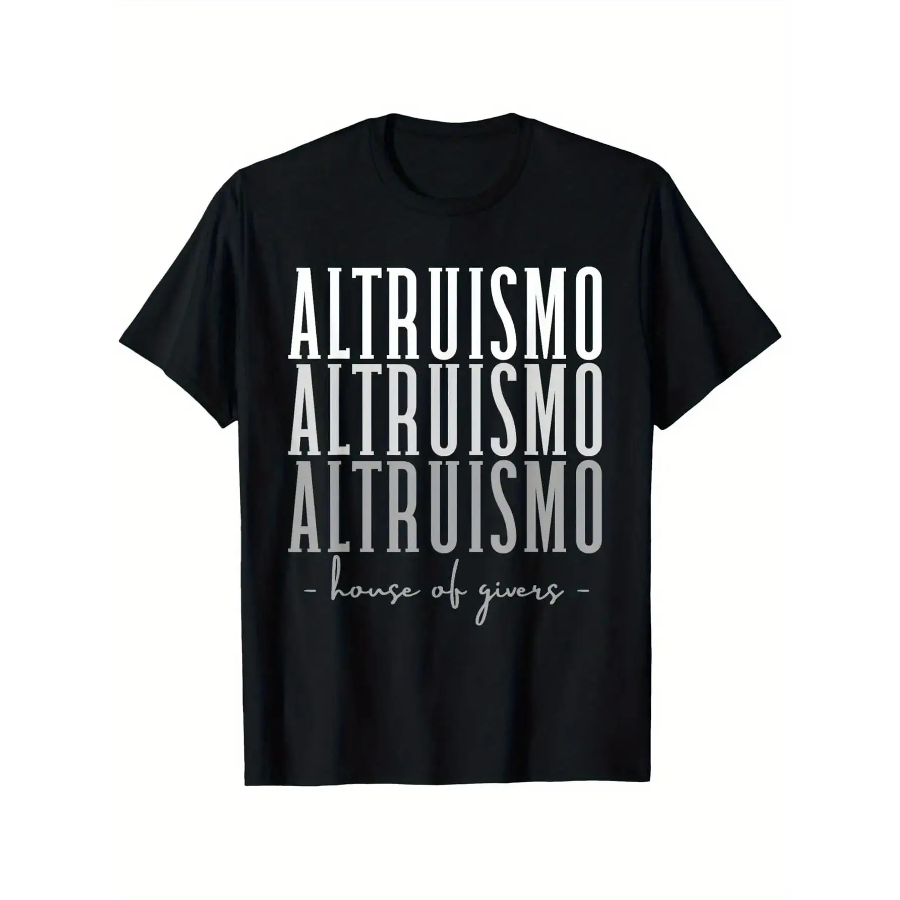 ALTRUISMO, House of Givers T-Shirt, Black Cotton T-Shirt for Men, Soft And Breathable, Round Neck, 180G, Size S-XXXL y2k  outfits  men time  tee  shirt  backwards demon slayer  merch double print oversize lightweight acid  Vintage graphic tee