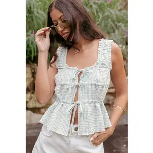 Harper Top - Sage Gingham
