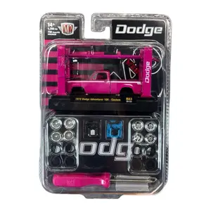M2 Machines 1972 Dodge Adventurer 100 Custom Auto Lift Pink 1:64 Diecast Build Set