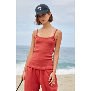 John Galt Women's Red Pointelle Skylar Tank Top