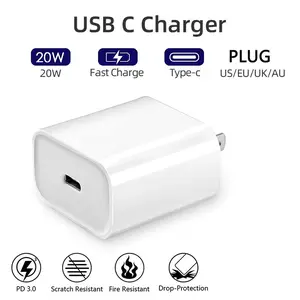 20W USB-C Power Adapter USB-C to 3FT Cable for all  iPhones,ipads and airpods Charger.  Cellphone Charging Device Smartphone Electronic Mobile