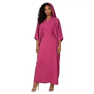 Women's Flowy Kaftan Dress Modest Maxi One Size Fits Most Adjustable Hidden Waist Ties Comfortable Breathable Fabric