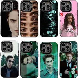 T-Twilight Edward Phone Case for iPhone 17 Pro Max Air 16 Pro 15 14 Plus 13 12 11 and Samsung S26-S23 Plus Ultra Black Matte Shockproof Cover