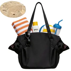 Beach Bags for Women,Beach Mat, Large-Capacity Waterproof Sandproof Beach Tote Bag, Diaper Bags with 40oz