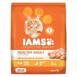 IAMS Proactive Health Dry Cat Food, Healthy Cat Food Dry Recipe for Adults, with Chicken 3.5 / 7 / 16 / 22 lb. Bag