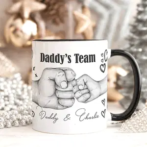 FIST BUMP Personalised Mug Dad Fathers Day Gift  Birthday gift for Dad Daddy Grandad  Christmas Gift for Dad Grandad  Gift from kids