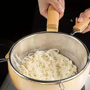 Stainless Steel Double Hanging Ear Filter Colander, 1 Count Handheld Mesh Strainer, Kitchen Utensils & Gadgets for Home Use, Cover, Kitchen Accessories