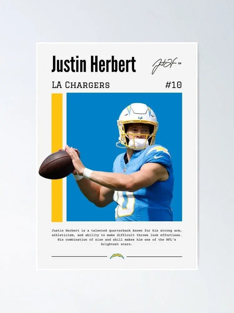 Justin Herbert Poster( Unframed - Print Only )