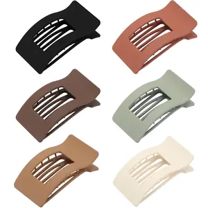 6 Pack Flat Hair Claws Clips for Women, Large Extra  & Thick Clips for Thick Fine Hair Styling, Secure Hair Hold Matte Black