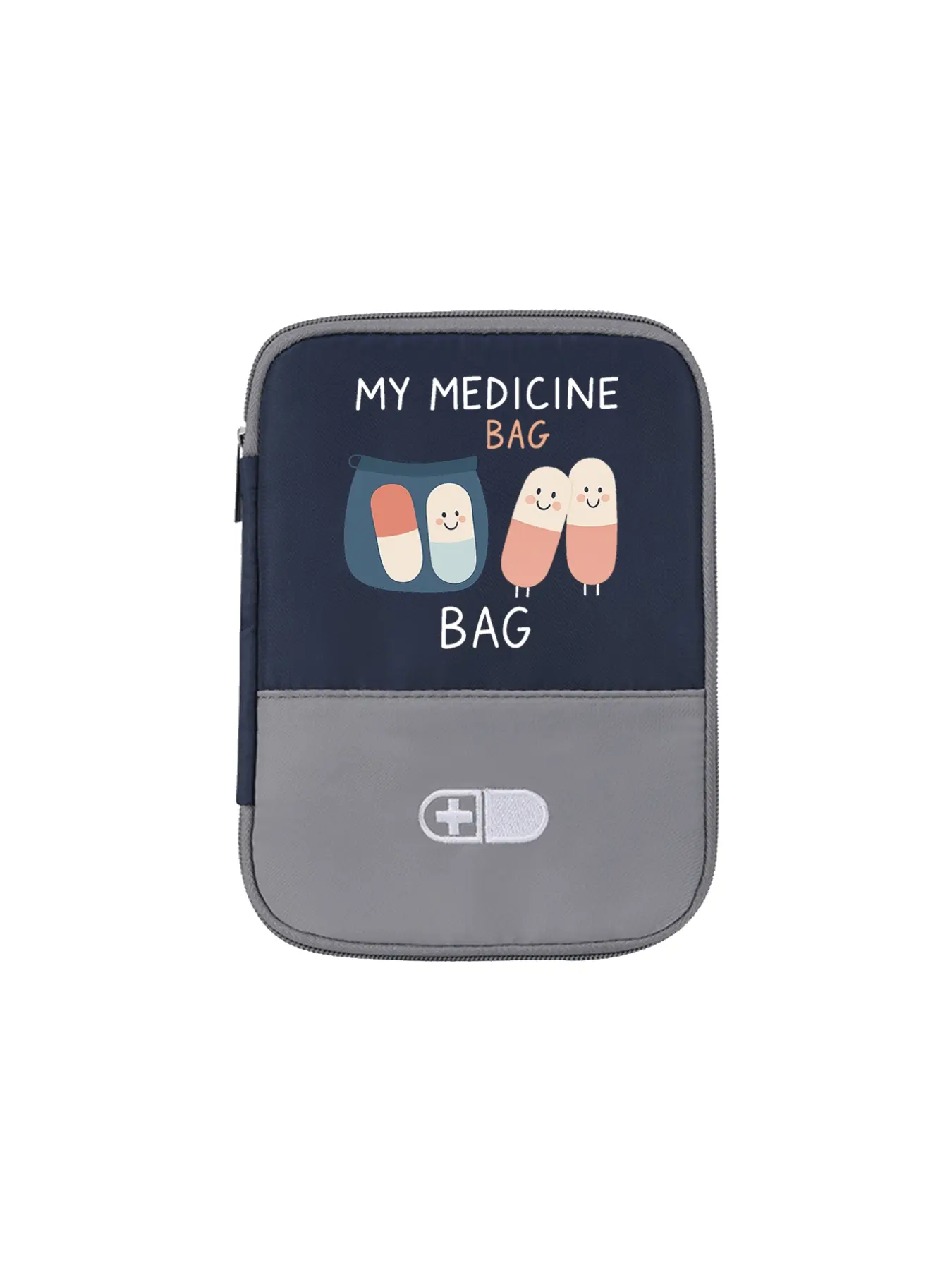 Portable Medical Kit Printed With "My Medicine Bag" And Pill Pattern,Portable Camping Medicine Pouch,Compact First Aid Kit, Version Of Travel And Home Portable Storage Bag,Small Medicine Bag, Convenient Medicine Kit, Emergency Kit