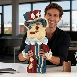 Wwjd Magician Clown Bear Building Blocks 3D Puzzle Model Stress Relief Toy, Indoor Decoration, Birthday Christmas New Year Gift