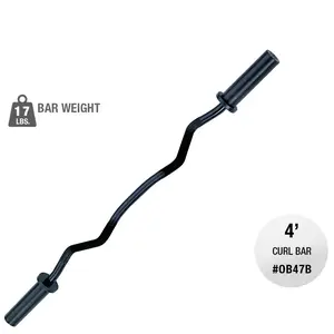 Body-Solid Olympic Curl Bar, Black