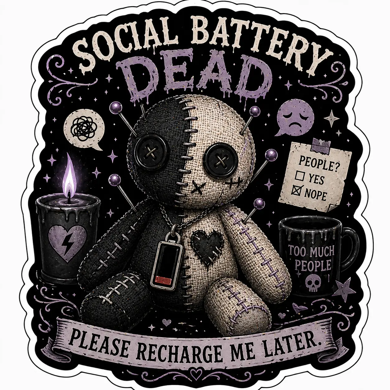 Metal Social Battery Decorative Refrigerator Magnet, Home Decor Fridge Magnet for Home Supplies, Decorative Fridge Magnets