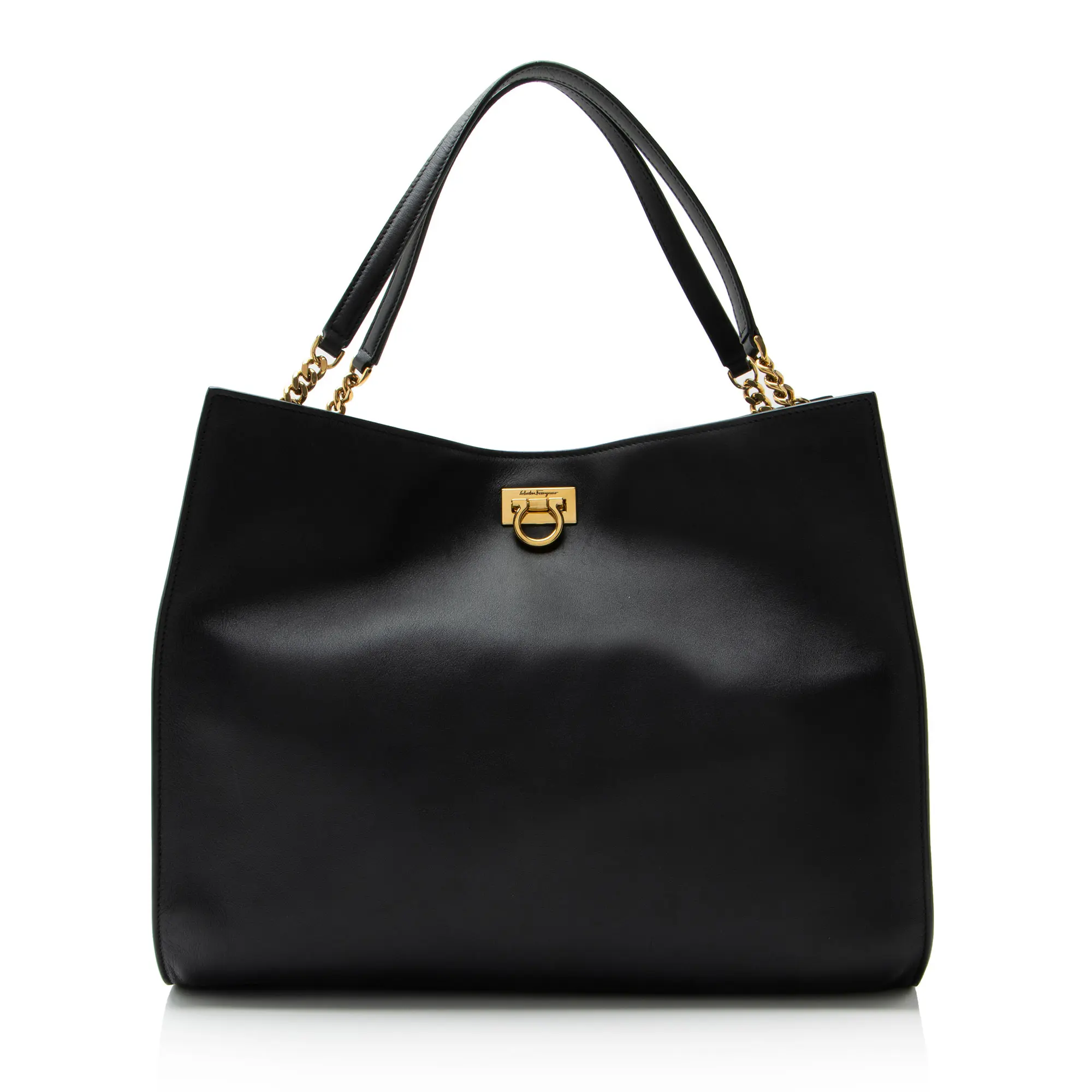 Pre-owned SALVATORE FERRAGAMO Leather Tote Bags Ferragamo Trifolio Gancio Square Tote