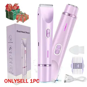 Bikini Trimmer for Women, Electric Shaver and Razor Rechargeable Lightweight 2-in-1 Body and Facial Epilator Body Groomer Shaver