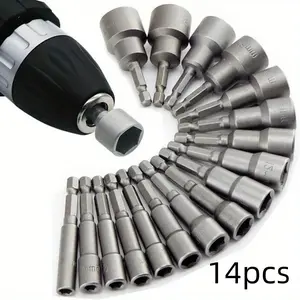 Power Nut Driver Bits, Power Tools Accessories, Cool Mechanic Tools, 1/4 Hexagonal Shank Screwdriver Bits, Nut Driver Socket Bits, Electric Tool Accessories for Drill, Hardware, Industrial, Screwdriver Bit Set