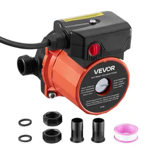 VEVOR Hot Water Recirculating Pump, 10 GPM, Instant Circulation Circulator Pump System, 3-Speed Control, 0.13 HP, 110-120V, NPT 3/4 in to NPT 1/2 in Adapter, Cast Iron Head, for Water Heater System
