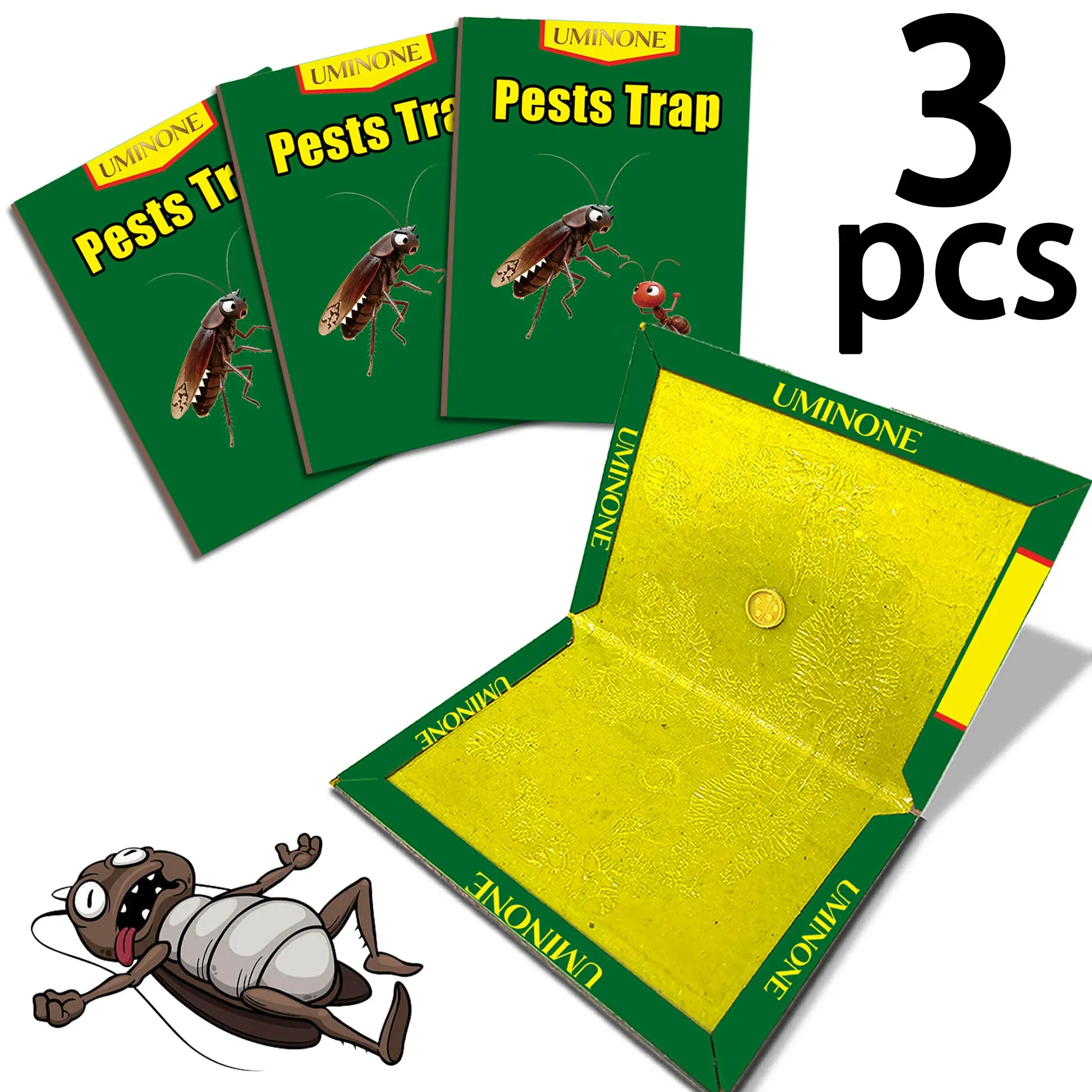 Large Pest Control Traps, Cockroach Killer, Cockroach Exterminator, Cockroach Solution, Strong Adhesive Mouse Boards, Indoor Outdoor Kitchen Garden Use, Safe Non-Toxic, No Power Needed, No Bait Included