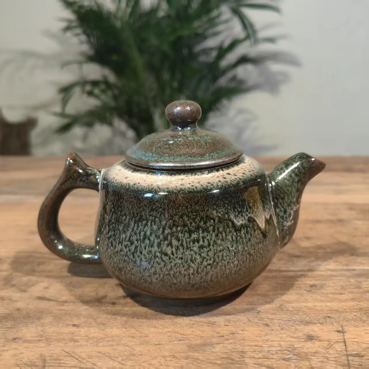 Tenmokus,  Jianzhan Ceramic, Tea Set, Chinese Kungfu Teapot, Malachite Flow Teapot