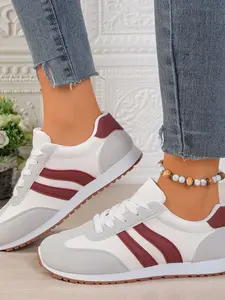 Women's Fashion Thick Sole Sports Shoes, 4 Colors Available, Comfortable Support Daily Wear, Breathable Fashionable Walking Shoes, All Seasons