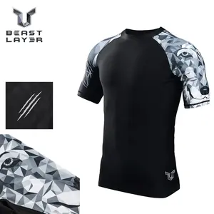 Men's High Performance Compression Tee, 4-Way Stretch Gym Shirt, Breathable & Soft Muscle Fit Workout Top for Bodybuilding and Training, Casual Wear