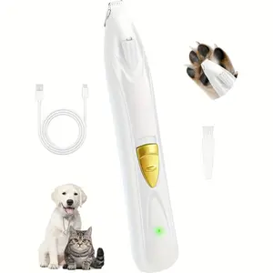 Dog Clippers For Grooming, Cordless Dog Grooming Kit For Small Dogs With LED Light, Rechargeable Low Noise Cat Hair Trimmer For Grooming Pet Hair Around Paws, Eyes, Ears, Face, Rump (White)