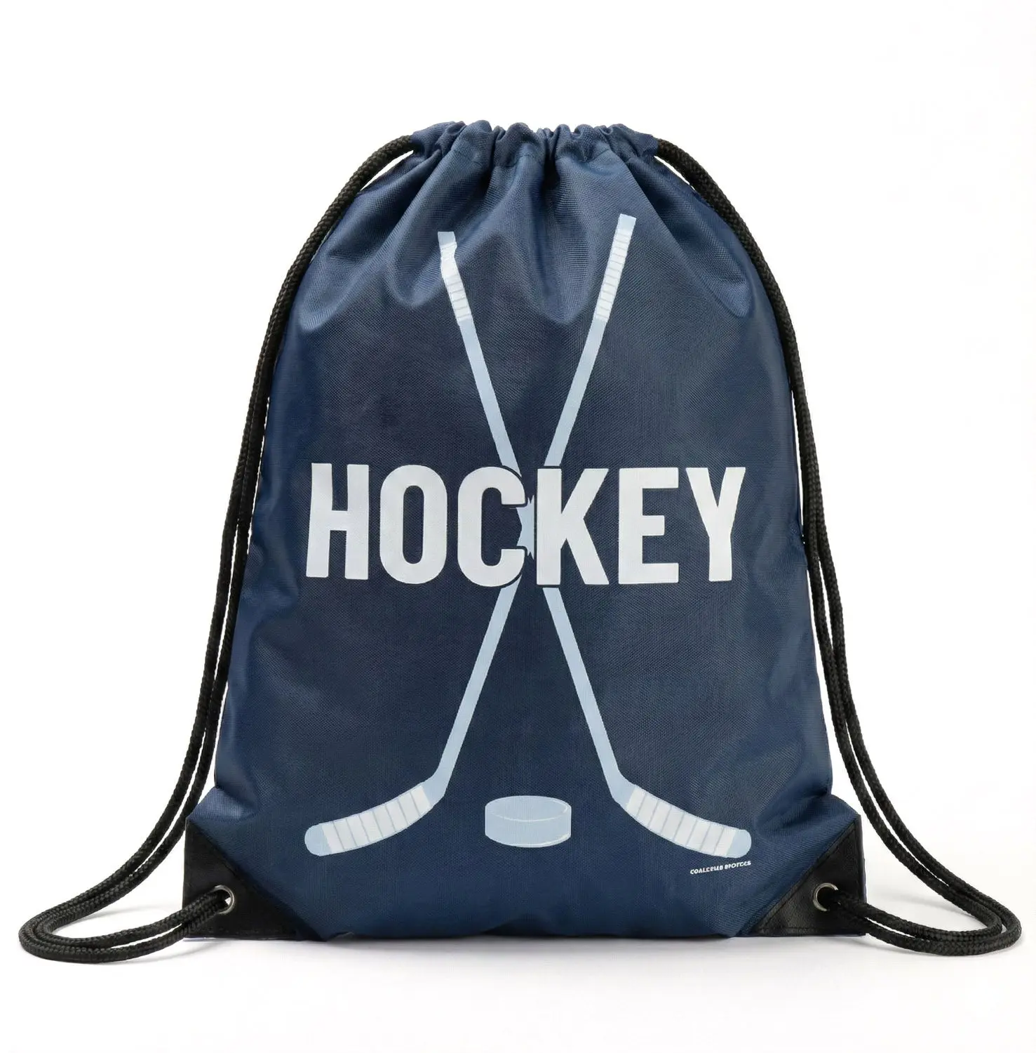 Hockey Athlete Backpack, Tough Drawstring Casual Sports Bag in Lightweight Synthetics with Reinforced Corners for Players, Gym Bag