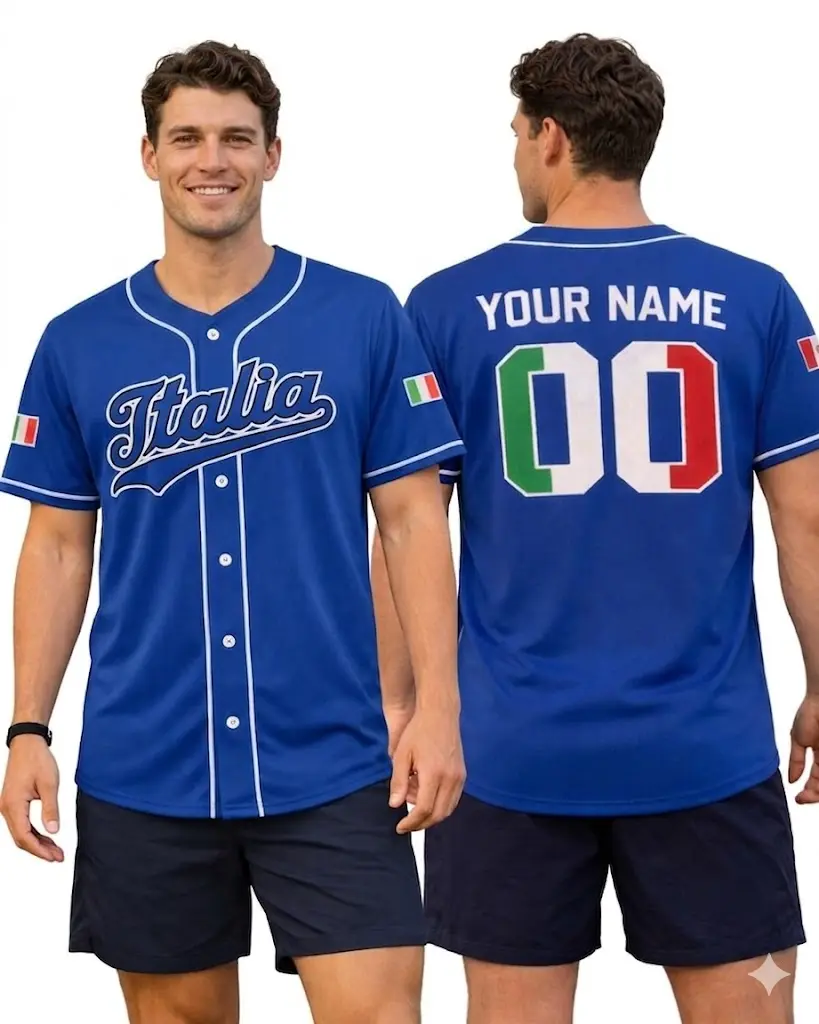 Custom Italy Baseball Jersey, White 2026 World Baseball Jersey, Personalized Italian Flag Team Uniform #Baseballjersey