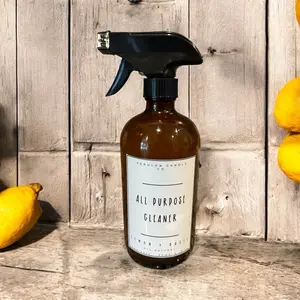 Fall Organic Natural Eco Friendly All Purpose Cleaner 16 oz Amber Glass Bottle Scented Spray for Counters Sinks Appliances