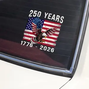 1776–2026 America 250 Anniversary Car Window Decal Sticker, USA Semiquincentennial Patriotic Vinyl Decal, Independence Freedom Celebration Design, Waterproof Sticker for Car Truck Window Decor