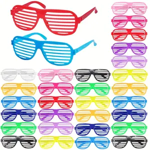 50-Pack Assorted PVC Shutter Shade Glasses, No-Battery Party Favors, Unisex Fashion Eyewear for Cosplay, Beach, Travel & Festive Occasions