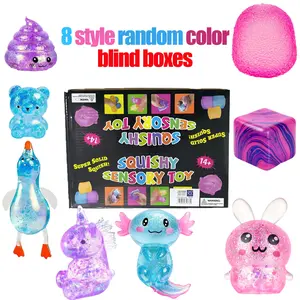 8 Piece Mystery Box Squishy Toys Blind Box, Cute Mini Bear, Duck, Ball, Square, Christmas Surprise Gift, Halloween, Birthday Party