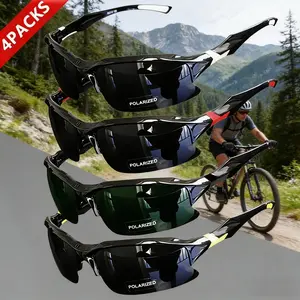 4-Pack Unisex Outdoor Polarized Sports Sunglasses – Windproof, UV400 & Anti-Glare, Lightweight Stylish Athletic Eyewear for Baseball, Running, Fishing, Golf, Driving & All Outdoor Activities