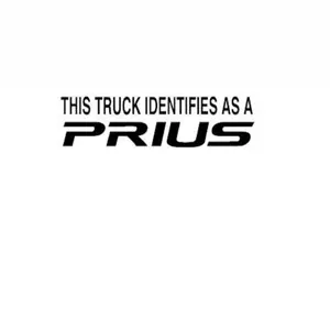 This truck identifies as a Prius truck vinyl decal