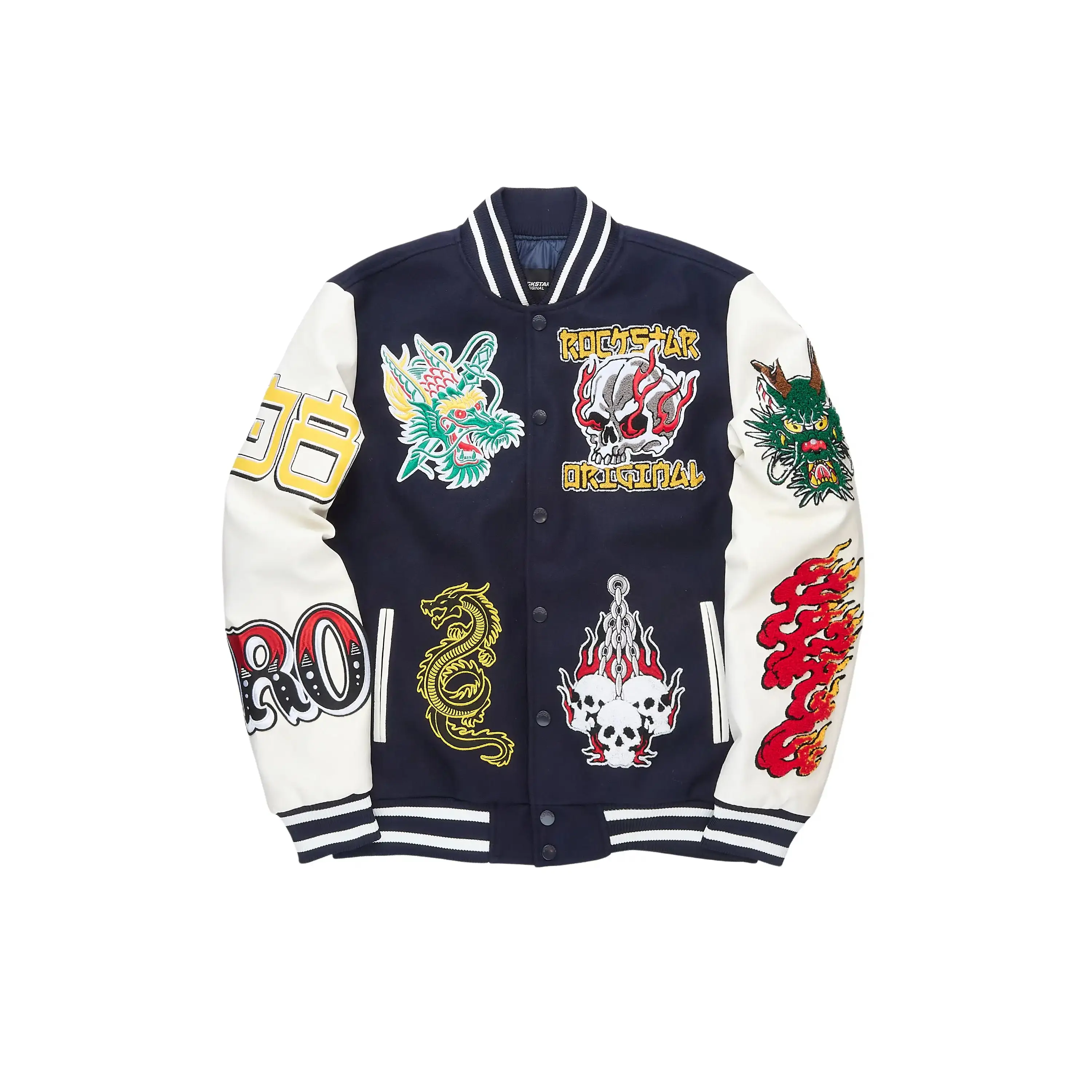 Python Navy Varsity Jacket Python Navy Varsity Jacket